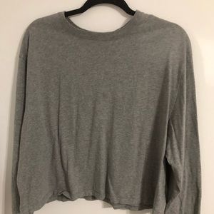 Long Sleeve Grey Crop Top